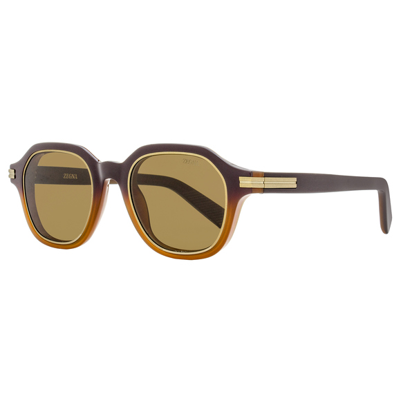 Zegna Square Rimmed Sunglasses EZ0250 50E Brown Ombre 49mm - Picture 1 of 2
